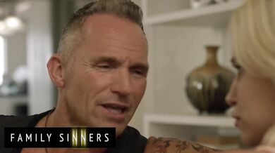FAMILY SINNERS - Petite Blonde Loves Her Stepfather's Dick Inside Her Mouth And Wet Pussy