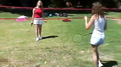 Two teenage lesbians licking eachothers pussy outdoors