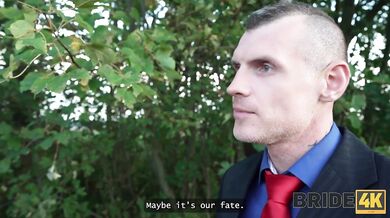 BRIDE4K. Sexy bride Una Fairy is naughty and cheating on her future husband in the field