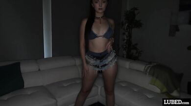 LUBED "I Have To Make This Cock Fit!" Wet Slut Floods Her Pussy In Oil - Maria Kazi
