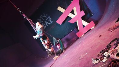 Tattooed Skinny Girl get Suspended on rope - Bondage Shiabri BDSM