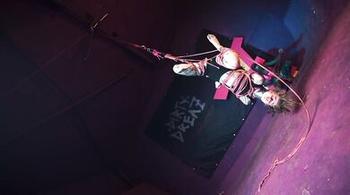 Tattooed Skinny Girl get Suspended on rope - Bondage Shiabri BDSM
