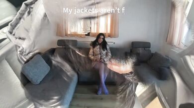 No-Panties After Work – Blue Puffy Downjacket BJ, Doggystyle & Double Cum
