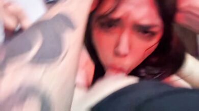 My cute stepdaughter lets me taste her mouth if I let her watch cartoons (POV blowjob, ahegao face, thong fuck)