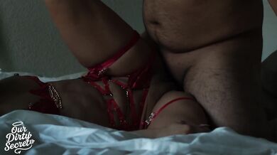 I deep throat his cock with my sexy fire lingerie creampies in pussy
