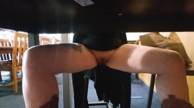 Trashy MILF shows all at a local bar. Could be caught at any time