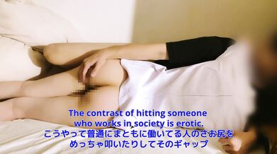 [Amateur real sex] Her boyfriend spanked her when she came home after having sex with doctors at the hospital! Jealous of her who apologizes, boyfriend who pistons fast
