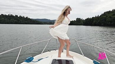 Romantic sex by the fire with a hot wife by the lake. Polish milf