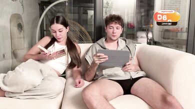 Stepbrother got Horny and Started Jerk off next to Step Sister but She Caught...