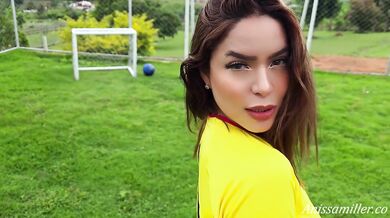 Sexy Latina Fucks Her Trainer on the Soccer Field