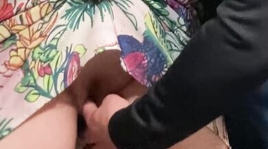 Fingering in Public Transport - No Panties Babe