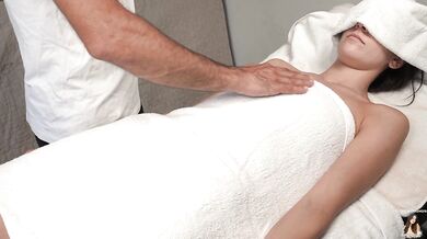 pervert masseur can't control himself!