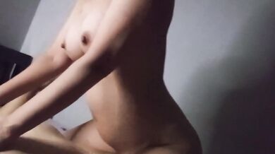 Thai stepmother stuffs cock into her pussy and bounces it on me