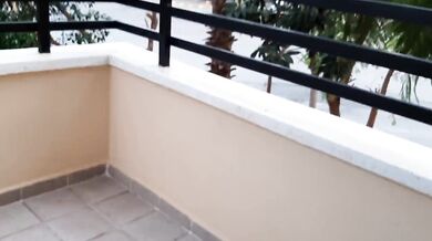Cunnilingus on the balcony of a hotel in Turkey. Public sex