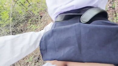 A horny Thai school girl gets fucked deep in the forest.