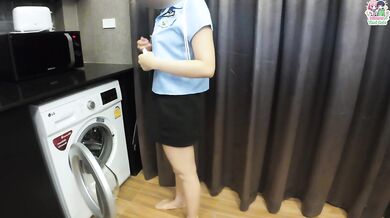สาวไทยโดนเย็ดคาเครื่องซักผ้าน้ำแตกคาหี NiNew Thai Cute