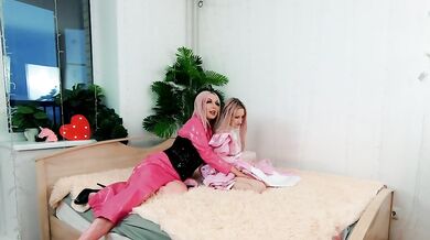 Backstage camera. Lesbian FemDom Fetish. Mistress plays with her sex toy Sofia Sey.