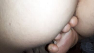 Fucked her girlfriend with a toe in the kitchen. Lesbian foot fetish with loud moans - IkaSmokS