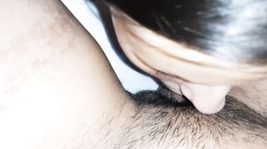 For the first time I filmed in the first person how my unshaven is licked