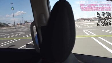 Miniskirt police car sex & no bra shopping outside the car creampie sex