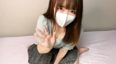 Japanese amateur kneeling masturbation