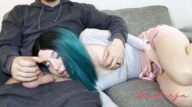 Step Brother Fucks My Mouth After I rested on His Lap