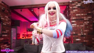 Threesome with Punchline and Harley Quinn by Octokuro and Purple Bitch