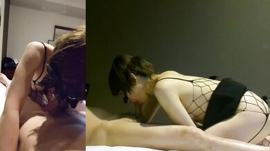 無修正　人妻熟女のねっとりフェラと卑猥な腰ふり騎乗位 完全素人妻のハメ撮り動画！ (四十路/アラフォー//美熟女/おっぱい/美乳/手コキ)