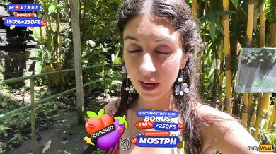 Crazy CUMWALK on Public Waterfall Full of People Blowjob in Public Toilet