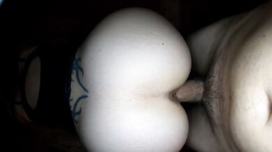 Doggy bareback with big-ass girl; he cums in her mouth and she swallows it all