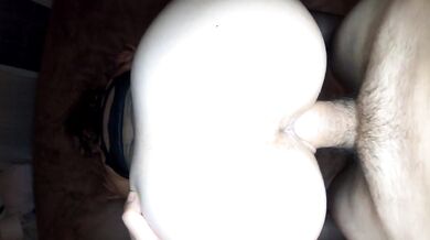 Doggy bareback with big-ass girl; he cums in her mouth and she swallows it all
