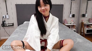Kinky Asian teen plays with her pussy - Baebi Hel