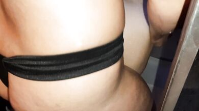 I saw my girlfriend masturbating in the shower and decided to help her by her with a strapon