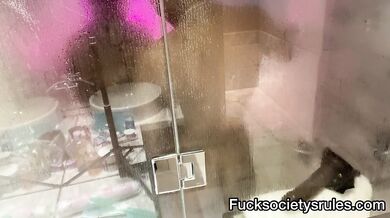 Squirting on the bathroom floor