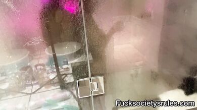 Squirting on the bathroom floor