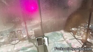 Squirting on the bathroom floor