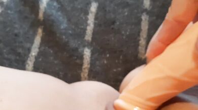 I rubbed my plump and wet pussy on a dildo and finished. Shot from the first person.