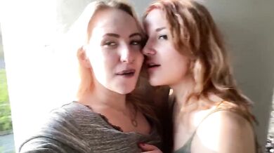 2 hot girls fuck each other in public place