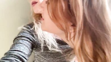 2 hot girls fuck each other in public place