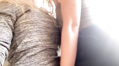 2 hot girls fuck each other in public place