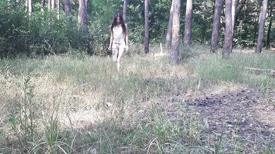 Paid for a cigarette with cunnilingus in the forest. Damn it was not caught by a passer-by, but she