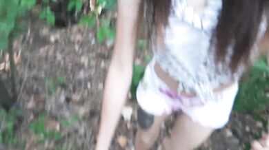 Paid for a cigarette with cunnilingus in the forest. Damn it was not caught by a passer-by, but she