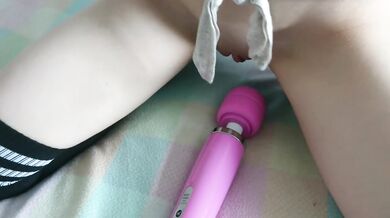 cute lesbian submissive girl begs to cum || intense ruined orgasm