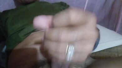 Kavin Jone play cock in bed.