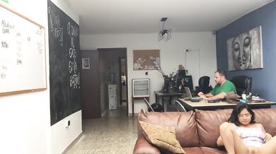 horny friends have sex in my office.
