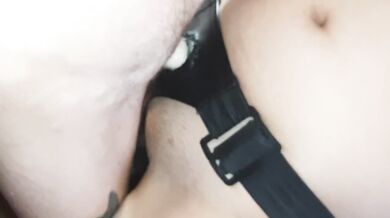 Fucked standing with a thick strapon - IkaSmokS