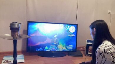 While my neighbor is playing the witcher game, I smoke and masturbate - Lesbian_illusion