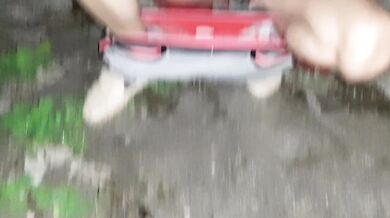 We sit opposite each other on the street and masturbate our pussies - IkaSmokS