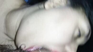 The best blowjob in the world, with the best close-up, her red lipstick-covered lips smearing the whole cock.