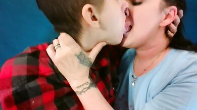 Lesbian French Kissing Makeout Heavy Tongue Kissing Tongue War Lip Biting